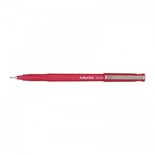 Artline 200 Bright Fineliner Pen 0.4mm Red - Box of 12