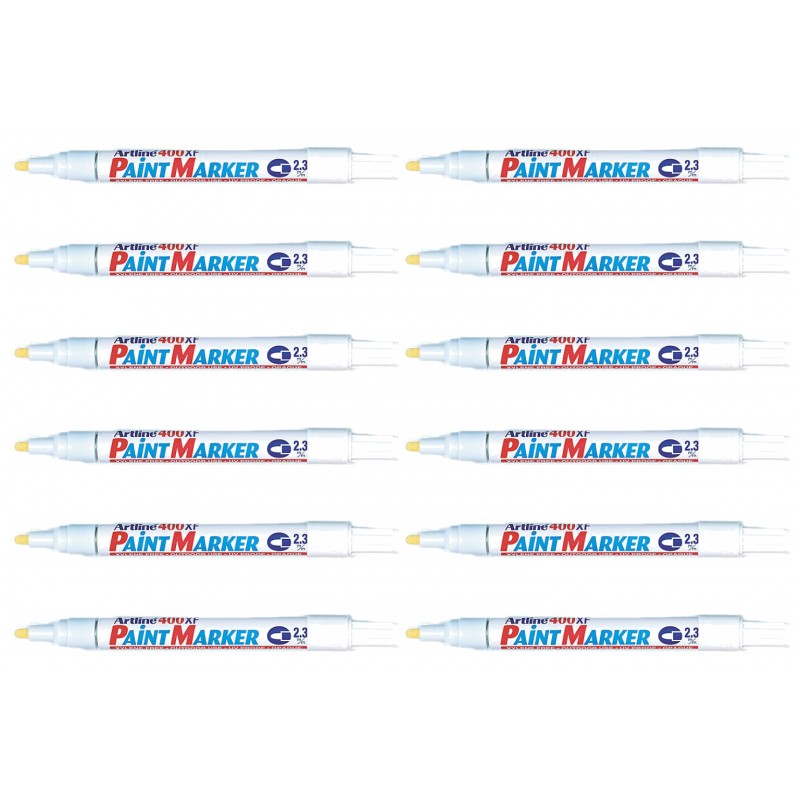 Artline 400 Paint Marker 2.3 mm Bullet Tip White, Box of 12 Artline 400 Paint Marker 2.3 mm Bullet Tip White, Box of 12