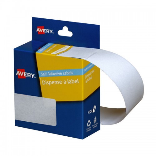 Avery White Rectangle Dispenser Stickers - 76 x 27 mm - 180 Labels - 1 Roll