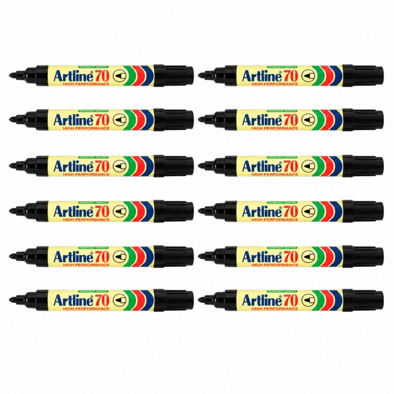 Artline 70 Permanent Marker 1.5 mm Bullet Tip Black, Box of 12 Artline 70 Permanent Marker 1.5 mm Bullet Tip Black, Box of 12