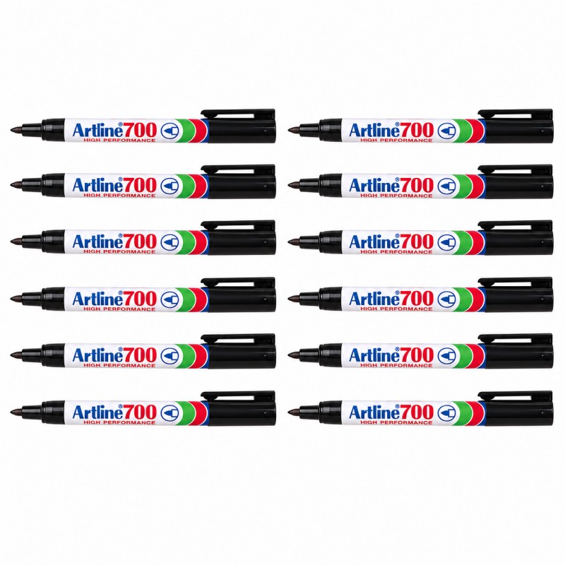 Artline 700 Permanent Marker 0.7 mm Bullet Tip Black, Box of 12 Artline 700 Permanent Marker 0.7 mm Bullet Tip Black, Box of 12