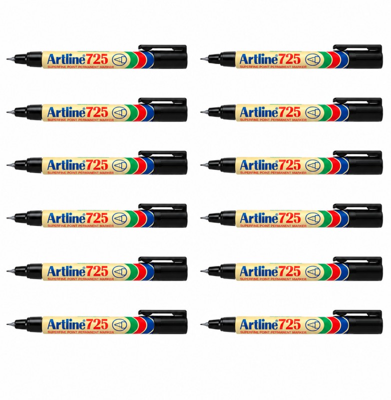 Artline 725 Permanent Marker 0.4 mm Black, Box of 12 Artline 725 Permanent Marker 0.4 mm Black, Box of 12