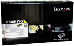 Lexmark C736H1YG Yellow High Yield Genuine Toner Cartridge