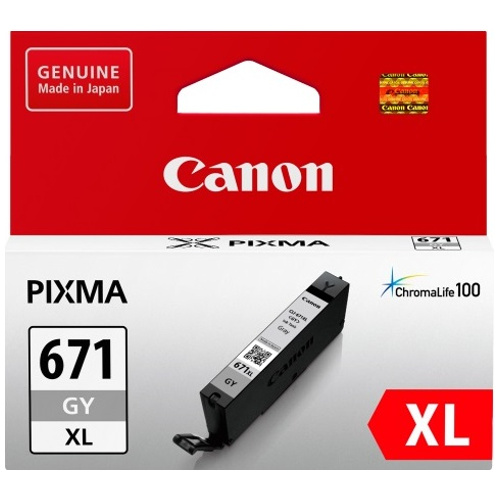 Canon CLI-671XLGY Grey High Yield Genuine Ink Cartridge