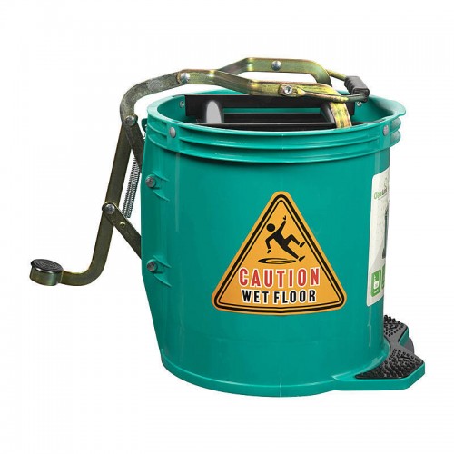CleanLink Heavy Duty Mop Bucket Metal Wringer 16L Green CleanLink Heavy Duty Mop Bucket Metal Wringer 16L Green