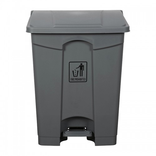CleanLink Rubbish Bin With Pedal Lid 68L Grey