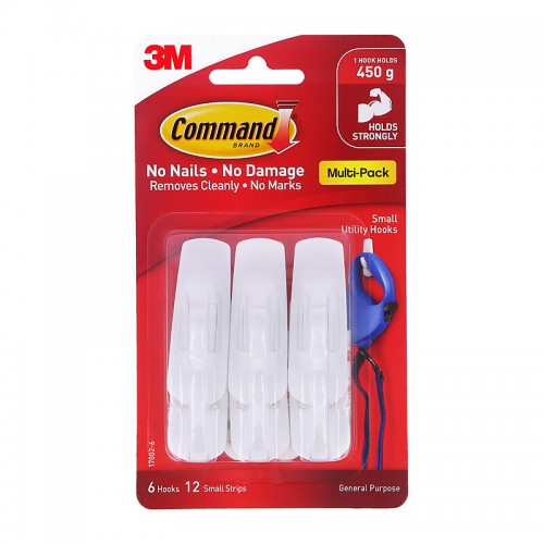 Command 17002-6 Hooks - Pack of 6 - Box of 4 Command 17002-6 Hooks - Pack of 6 - Box of 4