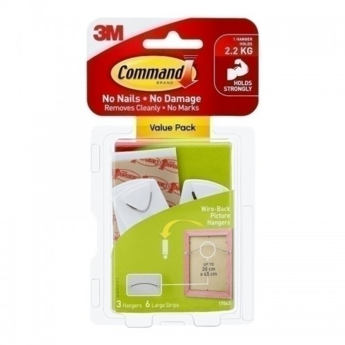 Command 17043 Wire-Back Picture Hanger - 3-Pack - Box of 4
