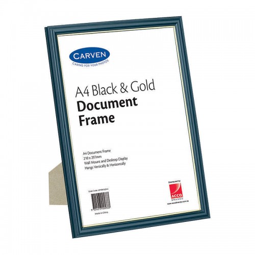 Carven Document Frame Black/Gold A4