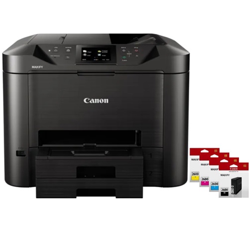 13 Pack Canon MAXIFY MB5460 & PGI-2600 Inks Multifunction Colour Wireless InkJet Printer + Duplex