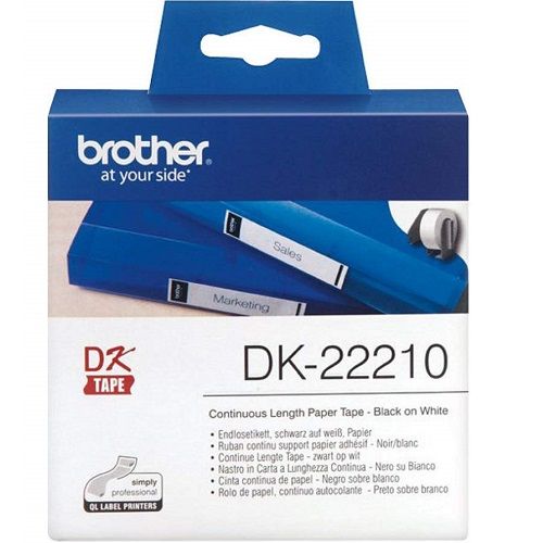 Brother DK-22246 Black on White Continuous Paper Label Roll - 102mm x 30.48m