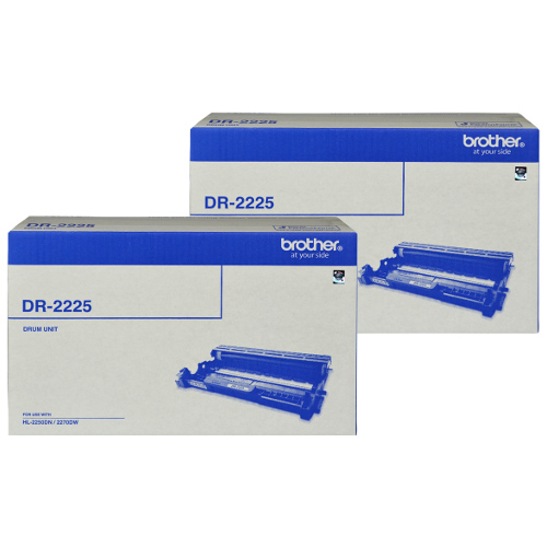 2 Pack Brother DR-2225 Genuine Drum Units