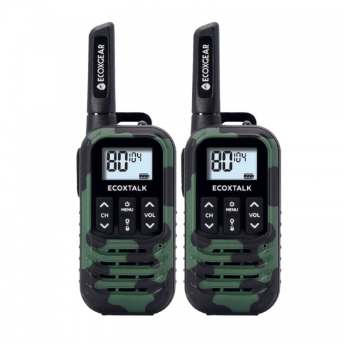 EcoXgear EcoXTalk EXG50 500mW Compact Handheld UHF Radio Twin Pack - Green Camo (3km) EcoXgear EcoXTalk EXG50 500mW Compact Handheld UHF Radio Twin Pack - Green Camo (3km)