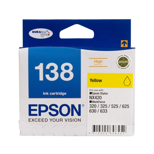 Epson 138 Yellow High Yield Genuine Ink Cartridge (C13T138492)