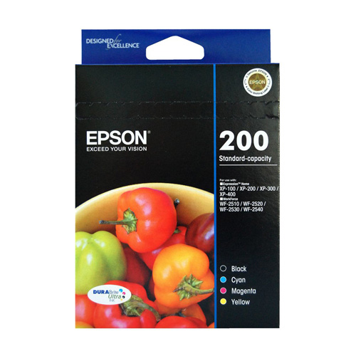 4 Pack Epson 200 Genuine Ink Cartridges (C13T200692)
