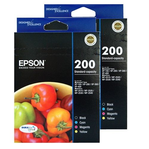 8 Pack Epson 200 Genuine Ink Cartridges