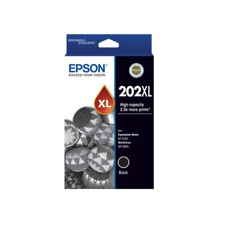 Epson 202XL Black High Yield Genuine Ink Cartridge (C13T02P192)