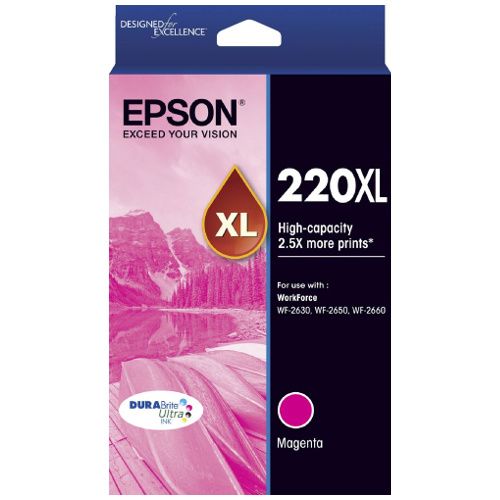 Epson 220XL Magenta High Yield Genuine Ink Cartridge (C13T294392)