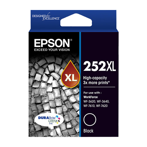 Epson 252XL Black High Yield Genuine Ink Cartridge (C13T253192)