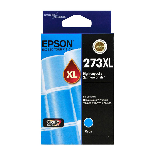 Epson 273XL Cyan High Yield Genuine Ink Cartridge (C13T275292)
