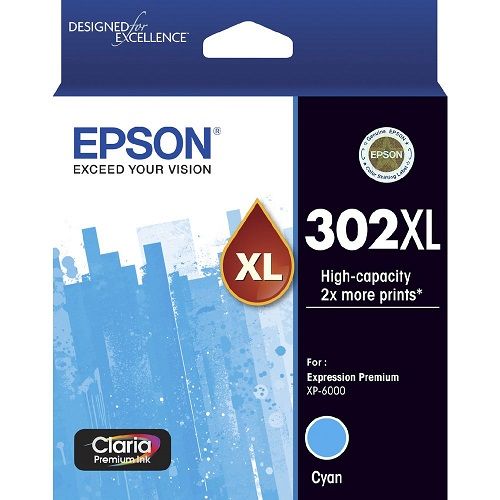 Epson 302XL Cyan High Yield Genuine Ink Cartridge