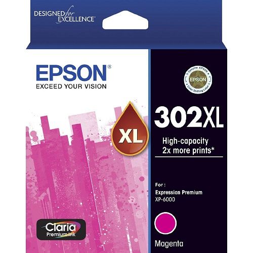 Epson 302XL Magenta High Yield Genuine Ink Cartridge