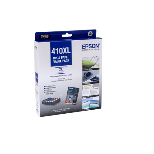 5 Pack Epson 410XL Genuine Value Pack Ink Cartridges