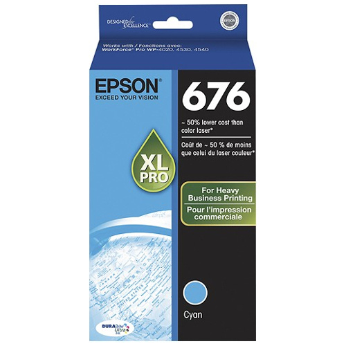 Epson 676XL Cyan High Yield Genuine Ink Cartridge (C13T676292)