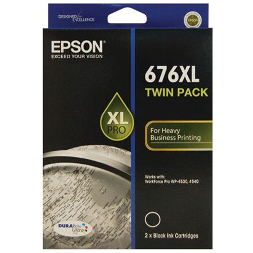 2 Pack Epson 676XL Genuine Ink Cartridge Value Pack