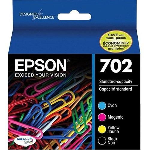 4 Pack Epson 702 Genuine Ink Cartridges