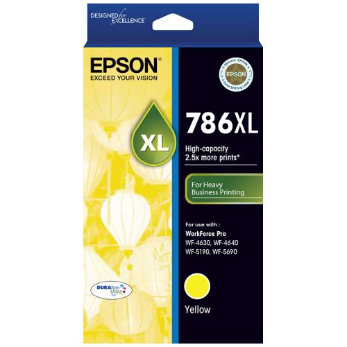 Epson 786XL Yellow High Yield Genuine Ink Cartridge (C13T787492)