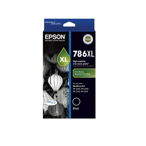 Epson 786XL Black High Yield Genuine Ink Cartridge (C13T787192)