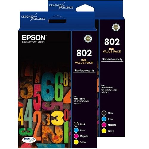 8 Pack Epson 802 Genuine Ink Cartridges