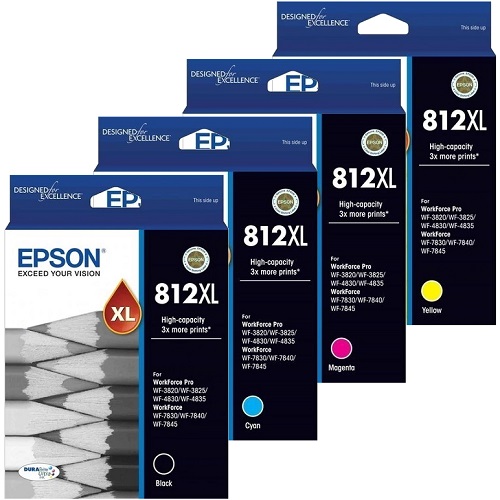 4 Pack Epson 812XL Genuine Ink Cartridges
