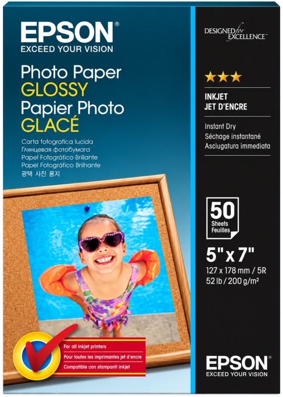 Epson 5 x 7 inch Glossy Photo Paper 50 Sheets Epson 5 x 7 inch Glossy Photo Paper 50 Sheets