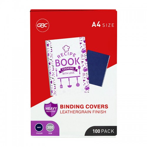 GBC Leathergrain Binding Covers Navy - Pack of 100 GBC Leathergrain Binding Covers Navy - Pack of 100