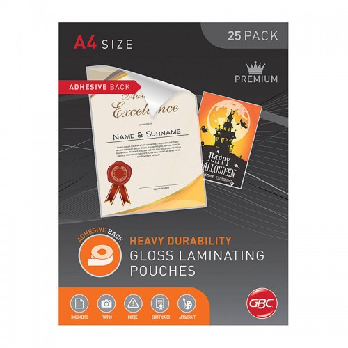 GBC Laminating Pouch A4 125 Micron - Pack of 25 Adhesive