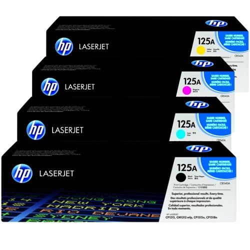 4 Pack HP 125A Genuine Toner Cartridge Bundle