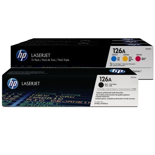 8 Pack HP 126A Genuine Toner Cartridges (CE310A-3A)
