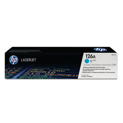HP 126A Cyan Genuine Toner Cartridge (CE311A)