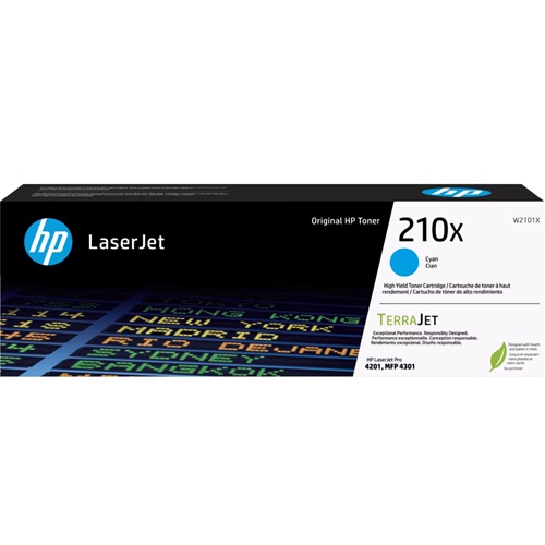 HP 210X Cyan High Yield Genuine Toner Cartridge (W2101X)