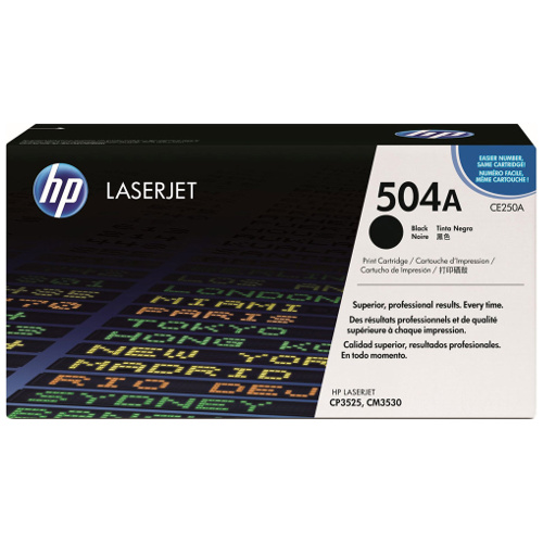 HP 504A Black Genuine Toner Cartridge (CE250A)