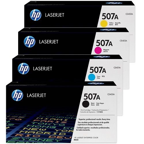 4 Pack HP 507A Genuine Toner Cartridges (CE400A-3A)