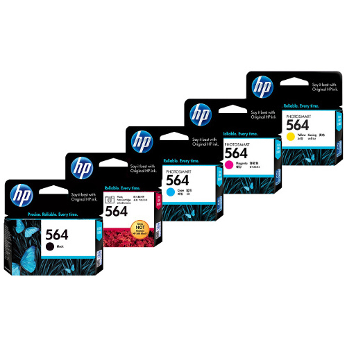 5 Pack HP 564 Genuine Ink Cartridge Bundle