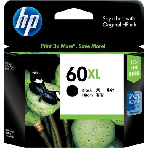 HP 60XL Black High Yield Genuine Ink Cartridge (CC641WA)