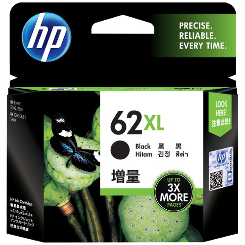 HP 62XL Black High Yield Genuine Ink Cartridge (C2P05AA)
