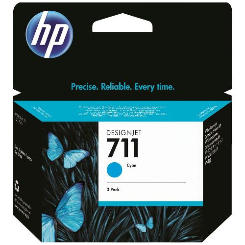 3 Pack HP 711 Genuine Ink Cartridges (CZ134A)