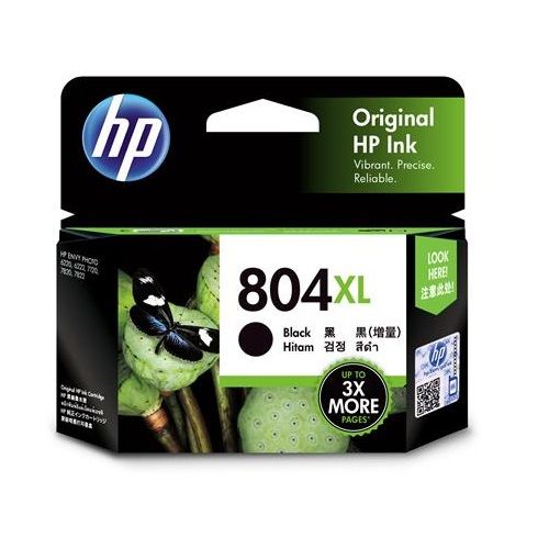 HP 804XL Black High Yield Genuine Ink Cartridge (T6N12AA)