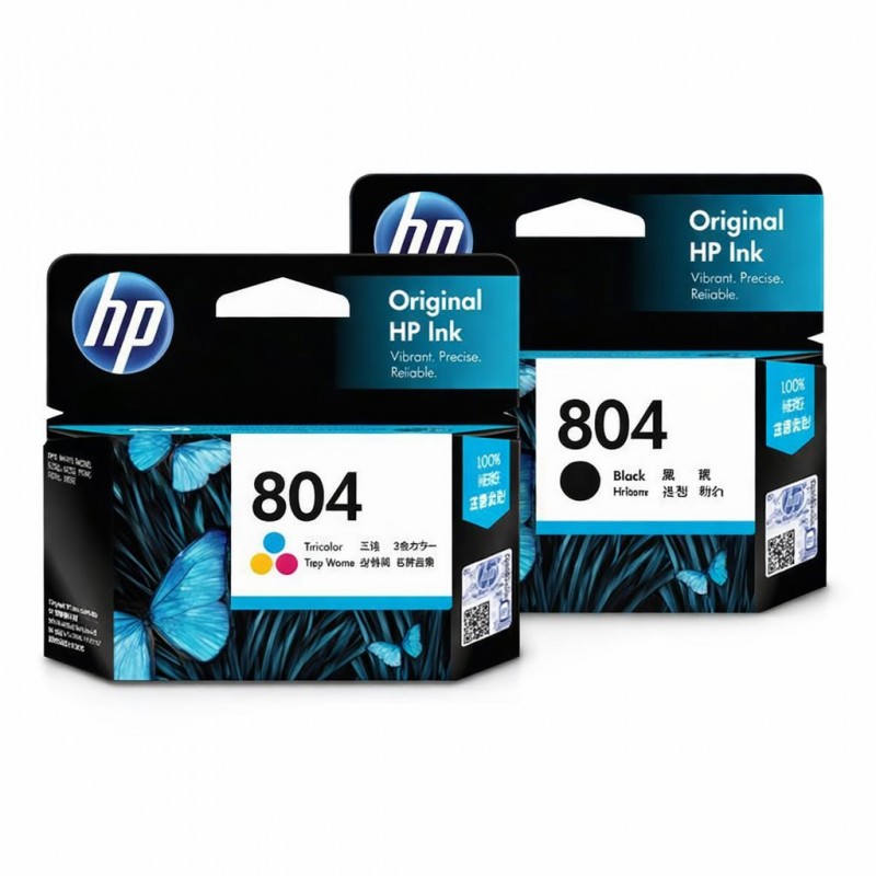 2 Pack HP 804 Genuine Ink Cartridges 2 Pack HP 804 Genuine Ink Cartridges