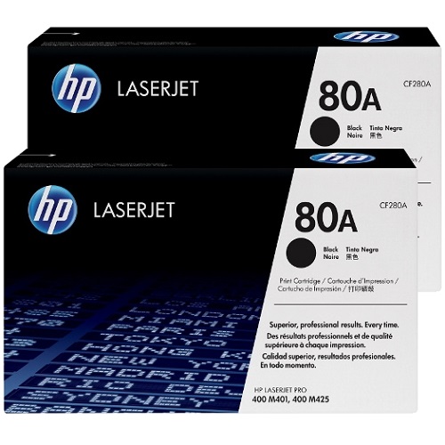 2 Pack HP 80A Genuine Toner Cartridges (CF280A)